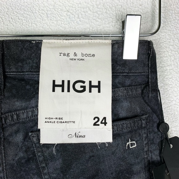 rag & bone | Nina High Rise Ankle Cigarette Jean Snake Foil - Picture 6 of 10